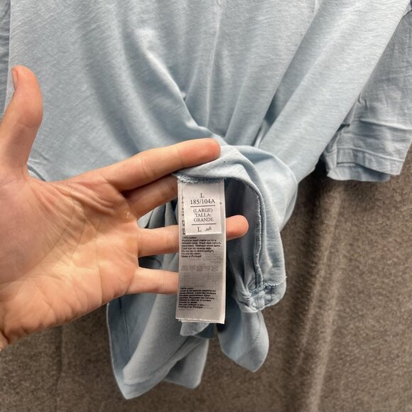 All Saints Shirt Mens Large Blue Crew Neck Short Sleeve Tee Lightweight - Picture 9 of 12